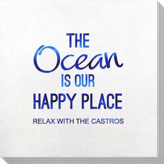 The Ocean is Our Happy Place Bamboo Luxe Napkins
